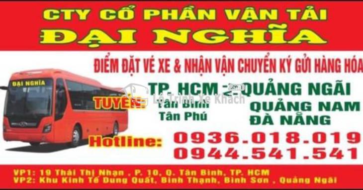 Xe khách Đại Ngĩa tuyến Sài Gòn - Quảng Nam - Đà Nẵng