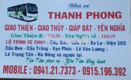 Xe Khách Thanh Phong tuyến Giao Thiện - B.xe Yên Nghĩa